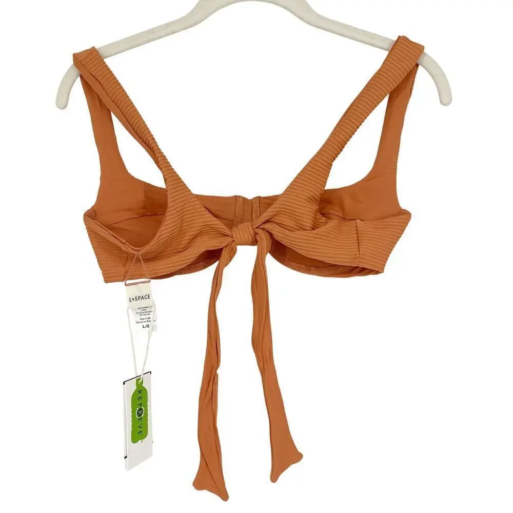 L*Space Eco Chic Repreve Nikita Bikini Top in Sienna Size Large NEW NWT